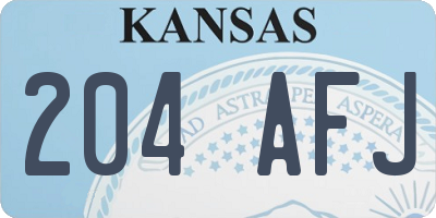 KS license plate 204AFJ