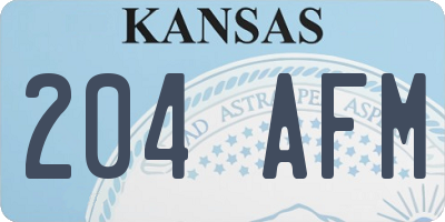 KS license plate 204AFM