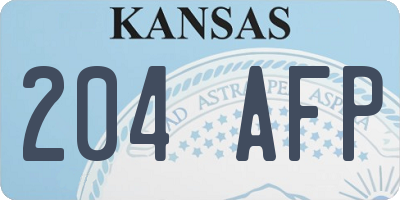KS license plate 204AFP