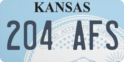 KS license plate 204AFS