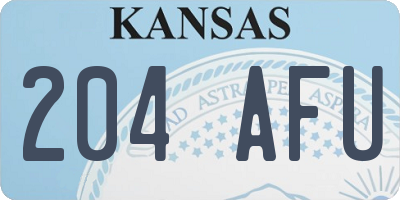 KS license plate 204AFU