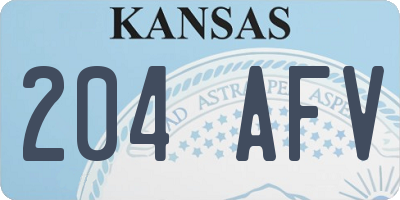KS license plate 204AFV