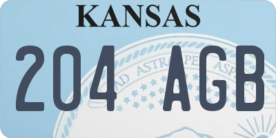 KS license plate 204AGB