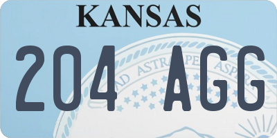 KS license plate 204AGG