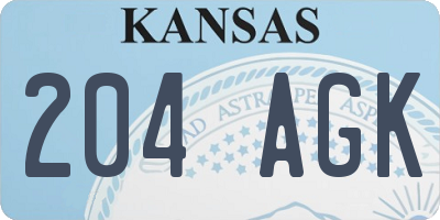 KS license plate 204AGK