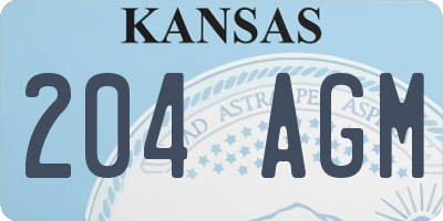 KS license plate 204AGM