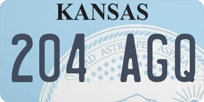 KS license plate 204AGQ