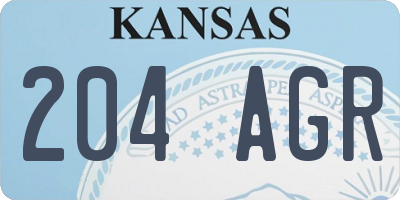 KS license plate 204AGR