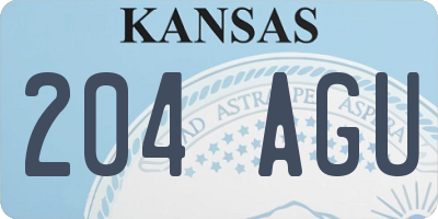 KS license plate 204AGU