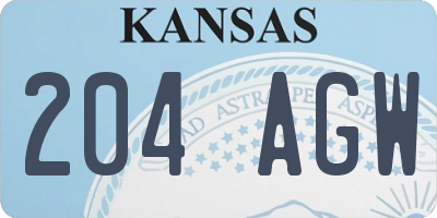 KS license plate 204AGW