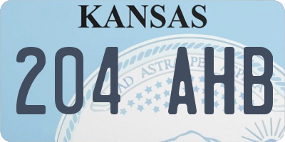 KS license plate 204AHB