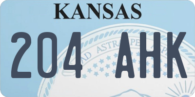 KS license plate 204AHK