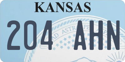 KS license plate 204AHN
