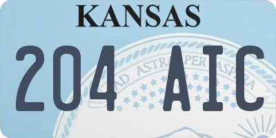 KS license plate 204AIC