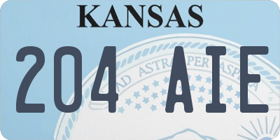 KS license plate 204AIE