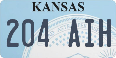 KS license plate 204AIH