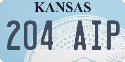 KS license plate 204AIP