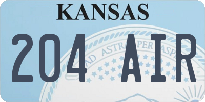 KS license plate 204AIR