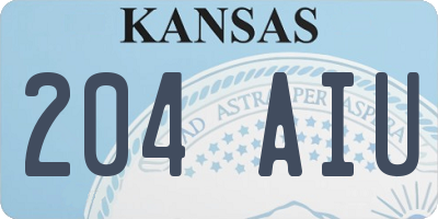 KS license plate 204AIU
