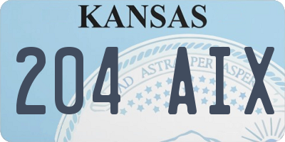 KS license plate 204AIX