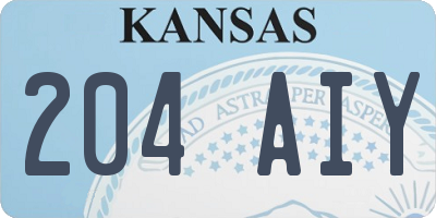 KS license plate 204AIY