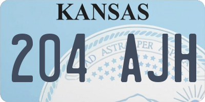 KS license plate 204AJH