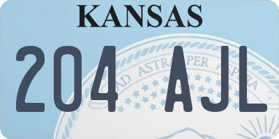 KS license plate 204AJL