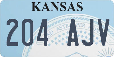 KS license plate 204AJV