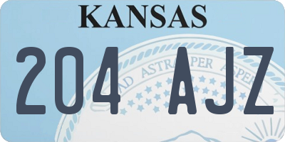 KS license plate 204AJZ