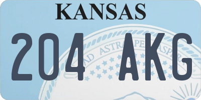 KS license plate 204AKG