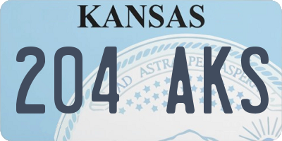 KS license plate 204AKS
