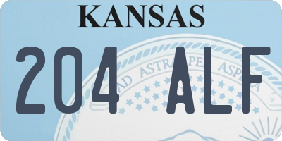 KS license plate 204ALF