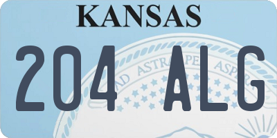 KS license plate 204ALG