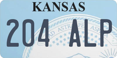 KS license plate 204ALP
