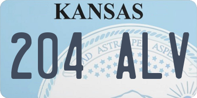KS license plate 204ALV