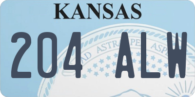 KS license plate 204ALW