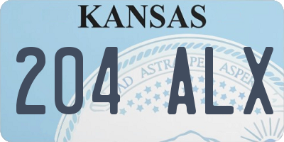 KS license plate 204ALX