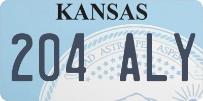 KS license plate 204ALY