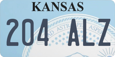KS license plate 204ALZ
