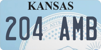 KS license plate 204AMB