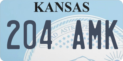 KS license plate 204AMK