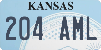KS license plate 204AML