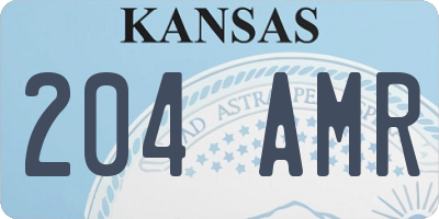 KS license plate 204AMR