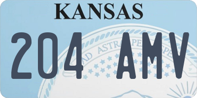 KS license plate 204AMV