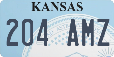 KS license plate 204AMZ