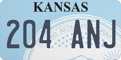 KS license plate 204ANJ