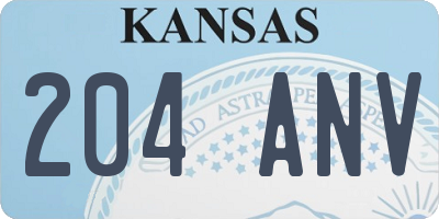 KS license plate 204ANV