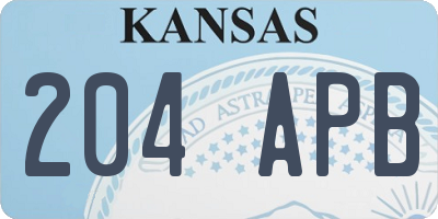 KS license plate 204APB