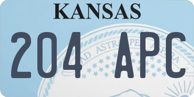 KS license plate 204APC