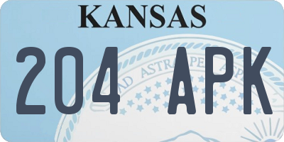 KS license plate 204APK